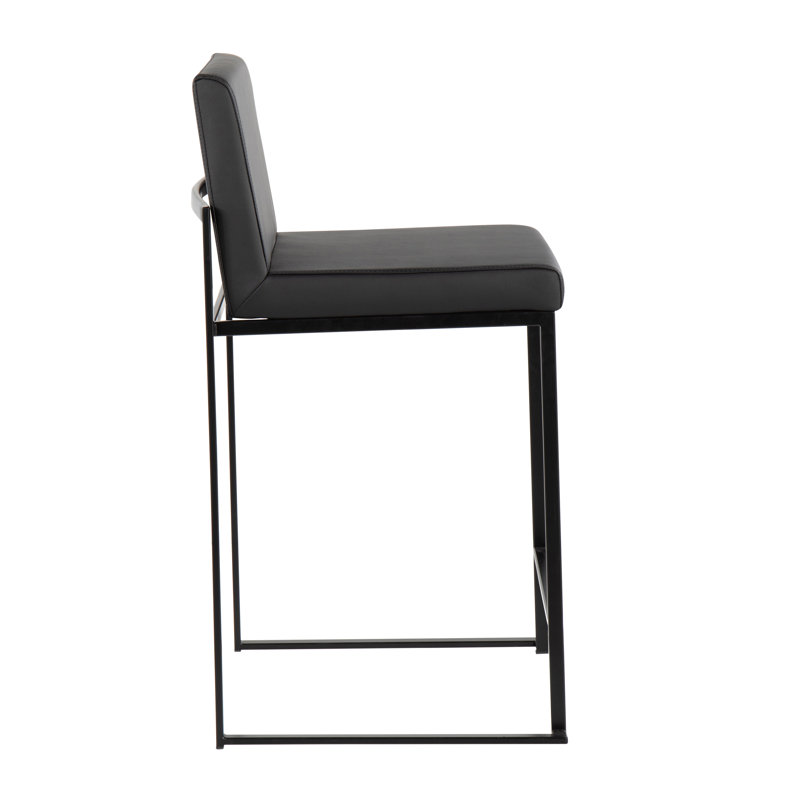 Tabouret de bar et de comptoir Brieon, Tabouret de comptoir (siège d'une hauteur de 26 p, Noir / Noir