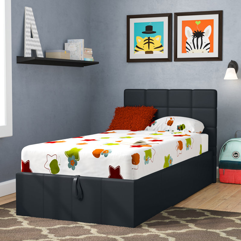 Corbyn Upholstered Ottoman Storage Bed, Black, Kingsize (5')