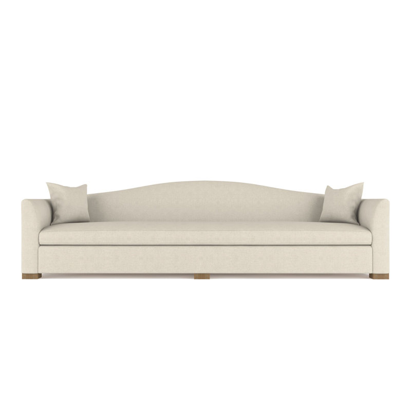 Canapé extra long Horatio Camelback Taper, Huître de lin Box Weave, H 33 po x l 120 po x P 36 po, Patiné