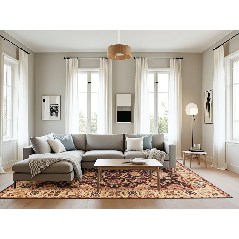 Tapis oriental beige / brun Midge, Rectangle 8 pi x 10 pi