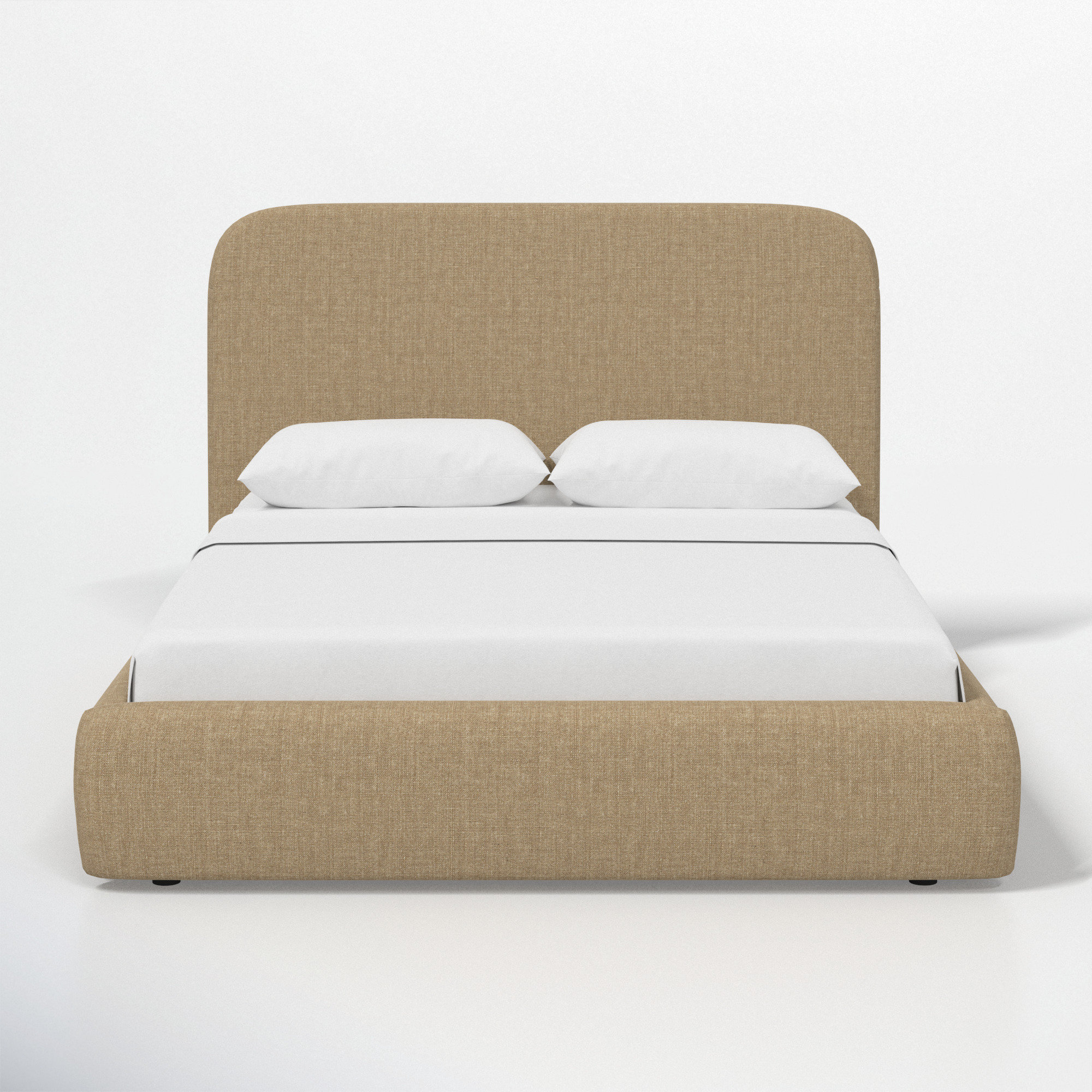 Upholstered Bed, Full / Double, Relaxed Burlap Linen