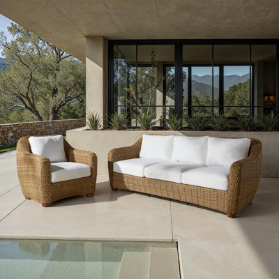 Melbourne Wicker 2 Piece Patio Conversation Set