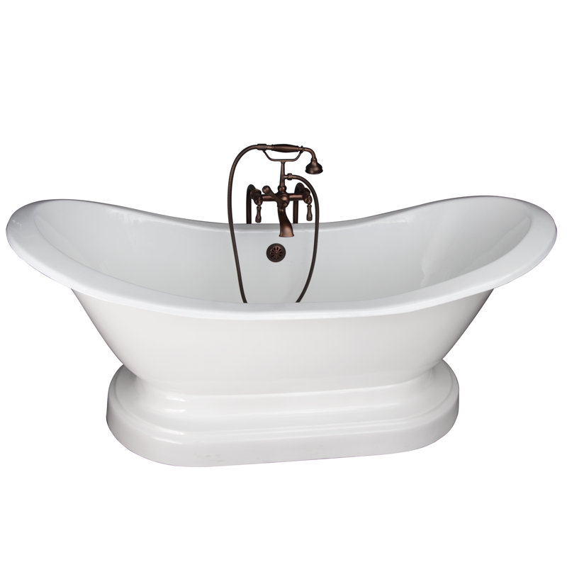 72'' x 30'' Freestanding Soaking Cast Iron Bathtub, Oil Rubbed Bronzed