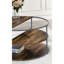 Table basse à 3 niveaux style industriel gris et noyer