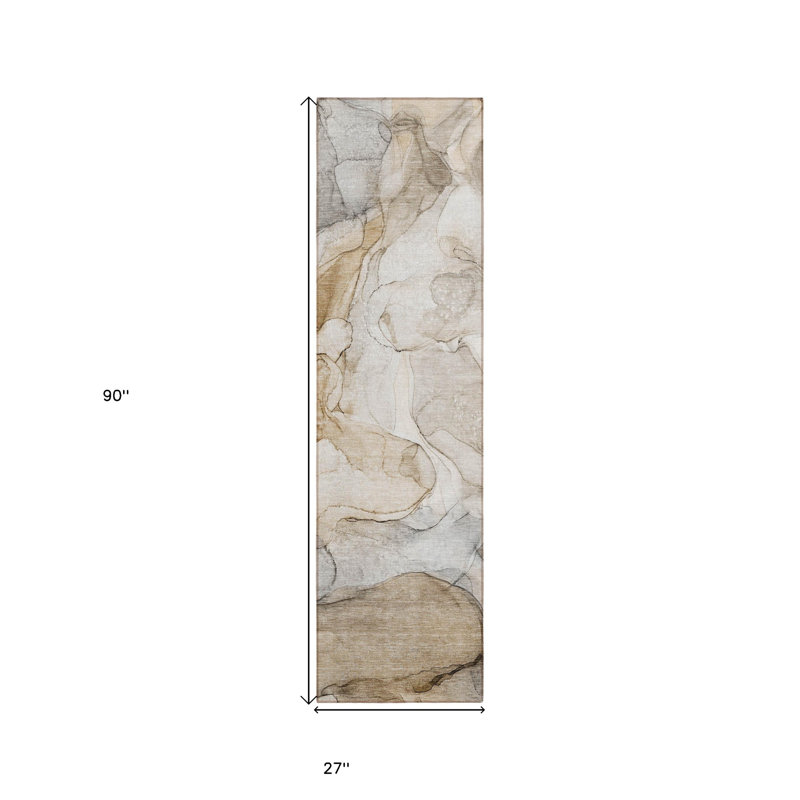 Tapis de couloir d'extérieur 8 po beige