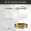 Plafonnier encastré cylindrique simple 12 pouces