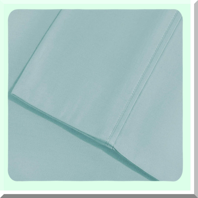 Light Blue Luxury Pillowcase Set - 600 Thread Count Soft Pillow Covers - King Size Cooling Pillow Protectors