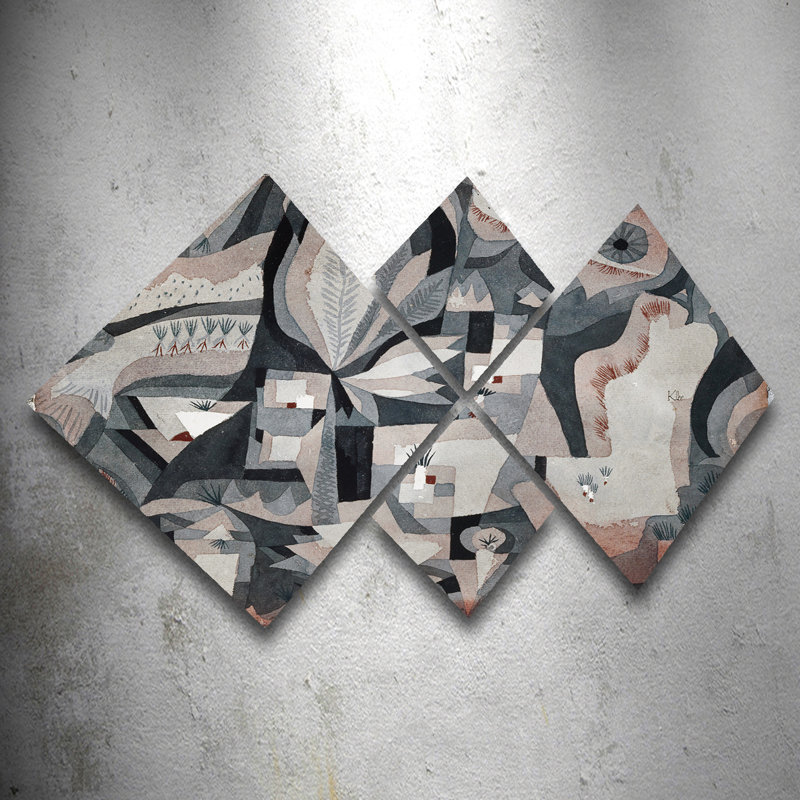 Ensemble de 4 peintures sans cadre sur panneau de fibres à densité moyenne