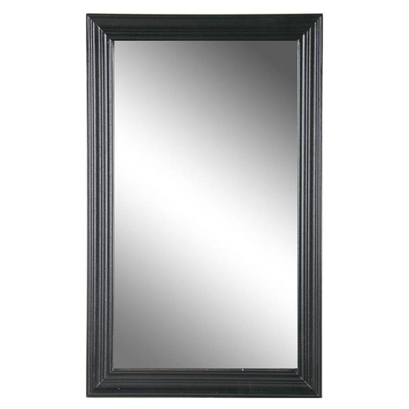 Miroir d'appoint 26 "à lignes biseautées et cadre noir