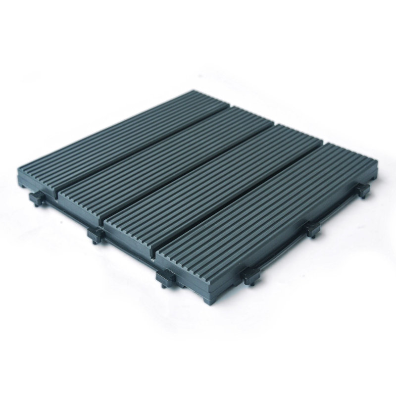 Carreau de terrasse emboîtable en plastique 12 po x 12 po, Gris