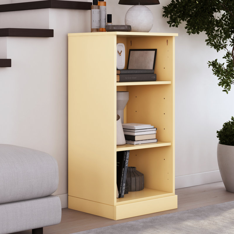 Palace Imports 100% Solid Wood Modular Storage Cabinet with Adjustable Shelves, 16.5" Wide x 35.75" Tall, Yellow
