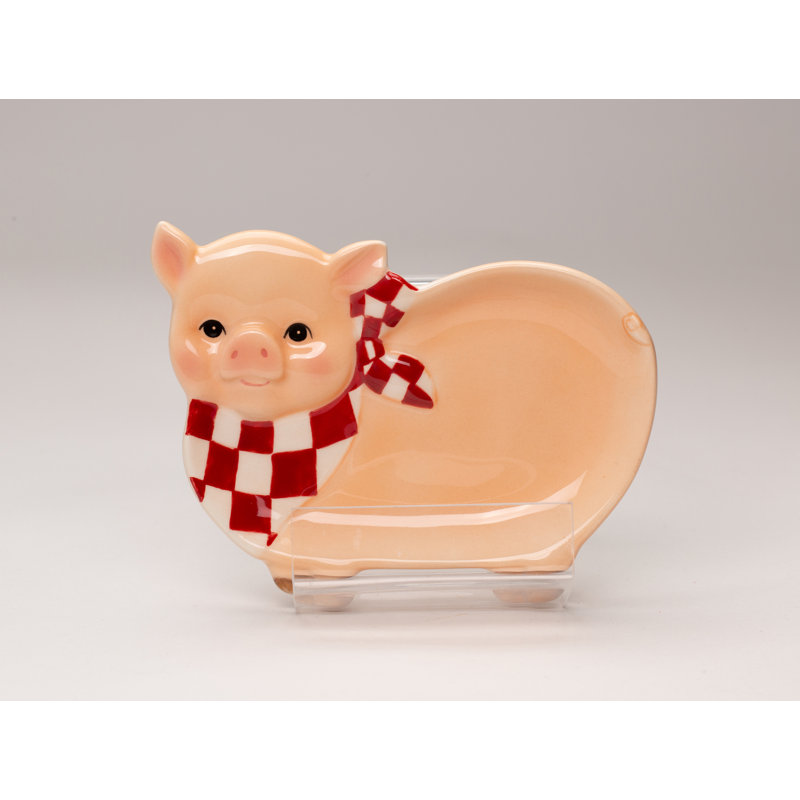 Ceramic Decorative Pig Shaped Plate Set of 2