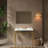 Wall-Mounted Ceramic Vanity Basin With Stainless Steel Support And Towel Bar-113642655