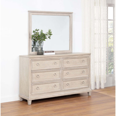 Commode 6 tiroirs avec miroir Modern Coastal