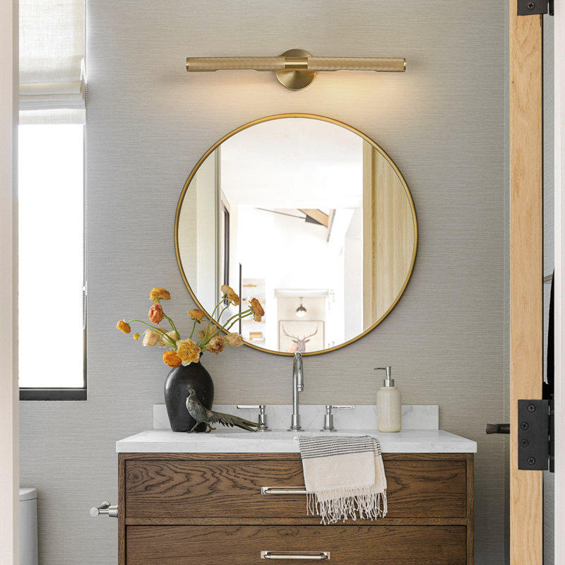 Dimmable Wall Mounted Picture Light, Antique Brass