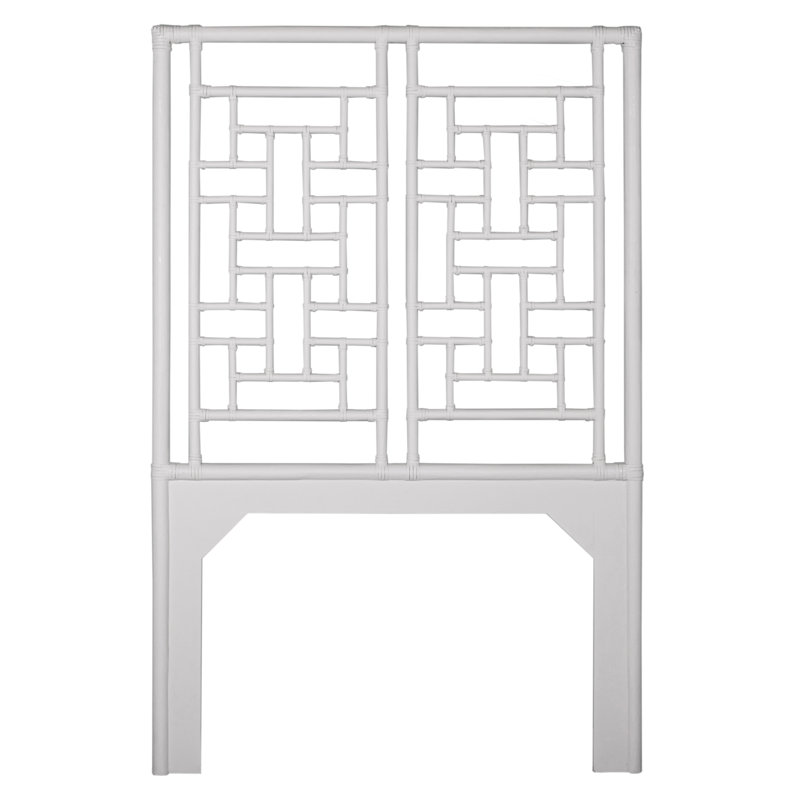 Ohana Rattan Open-Frame Headboard, White, Twin