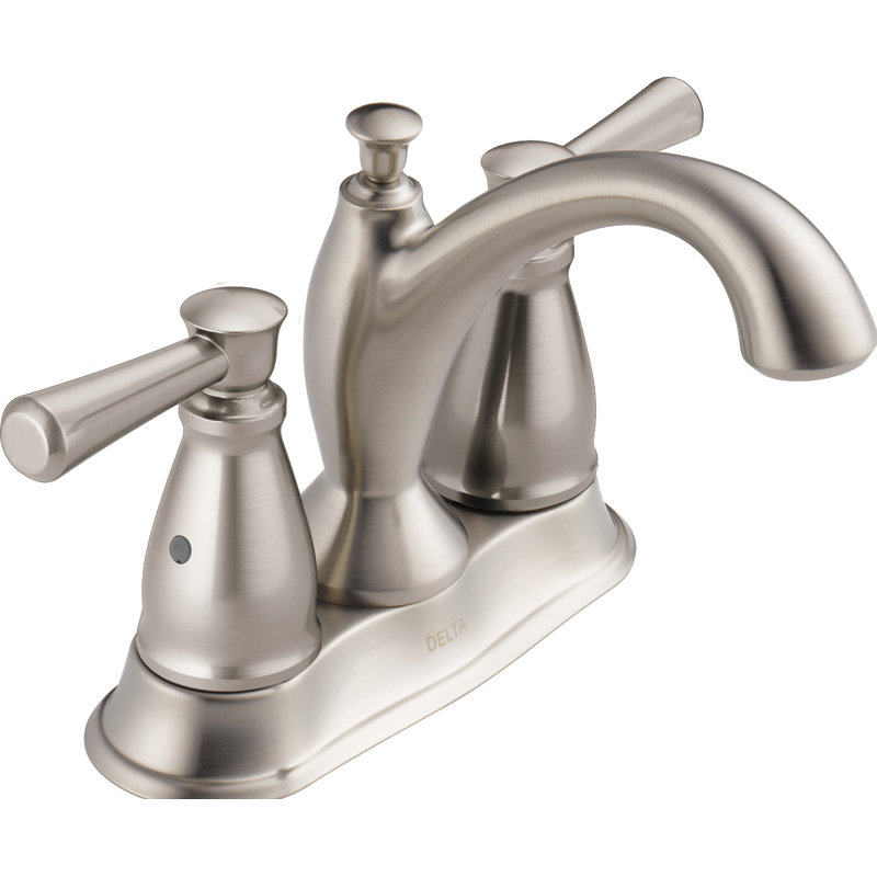 Linden™ Centerset Bathroom Faucet with Drain Assembly, 2-handle Bathroom Sink Faucet, Brilliance Stainless