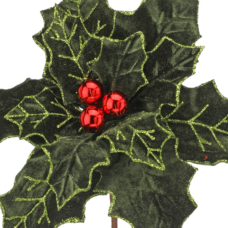 Tige de poinsettia 22 "royauté, Green/Red