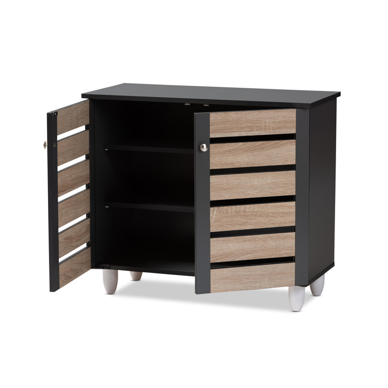 Armoire de rangement pour chaussures 9 paires Adamstown, Chêne / Gris foncé