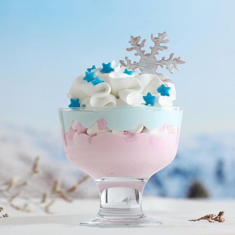 LAV Glass Dessert Bowls Set 6-Piece, 9.5 Oz Clear Ice Cream Trifle