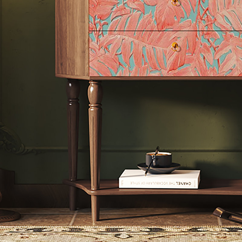 Buffet de rangement 33,5 po, Brun/rose