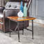 Table de bout en bois d'acacia et en métal