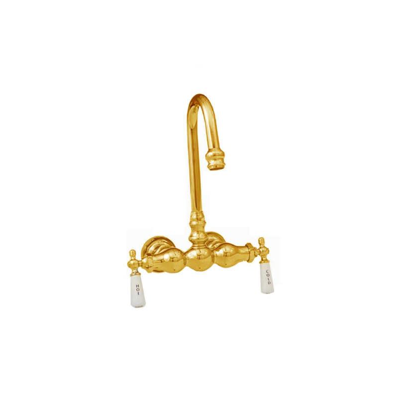 Tub Mount Gooseneck Faucet, 3 Ball P0149-1 by Strom Living, Supercoat Brass