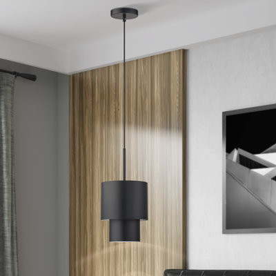 Mini-luminaire suspendu noir 1 lumière Zolana