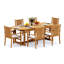6 Seats 7 Pcs Grade-A Teak Wood Dining Set: 94" Mas Oval Trestle Leg Table And 6 Cahyo Stacking Arm Chairs #11CH2306-816156252