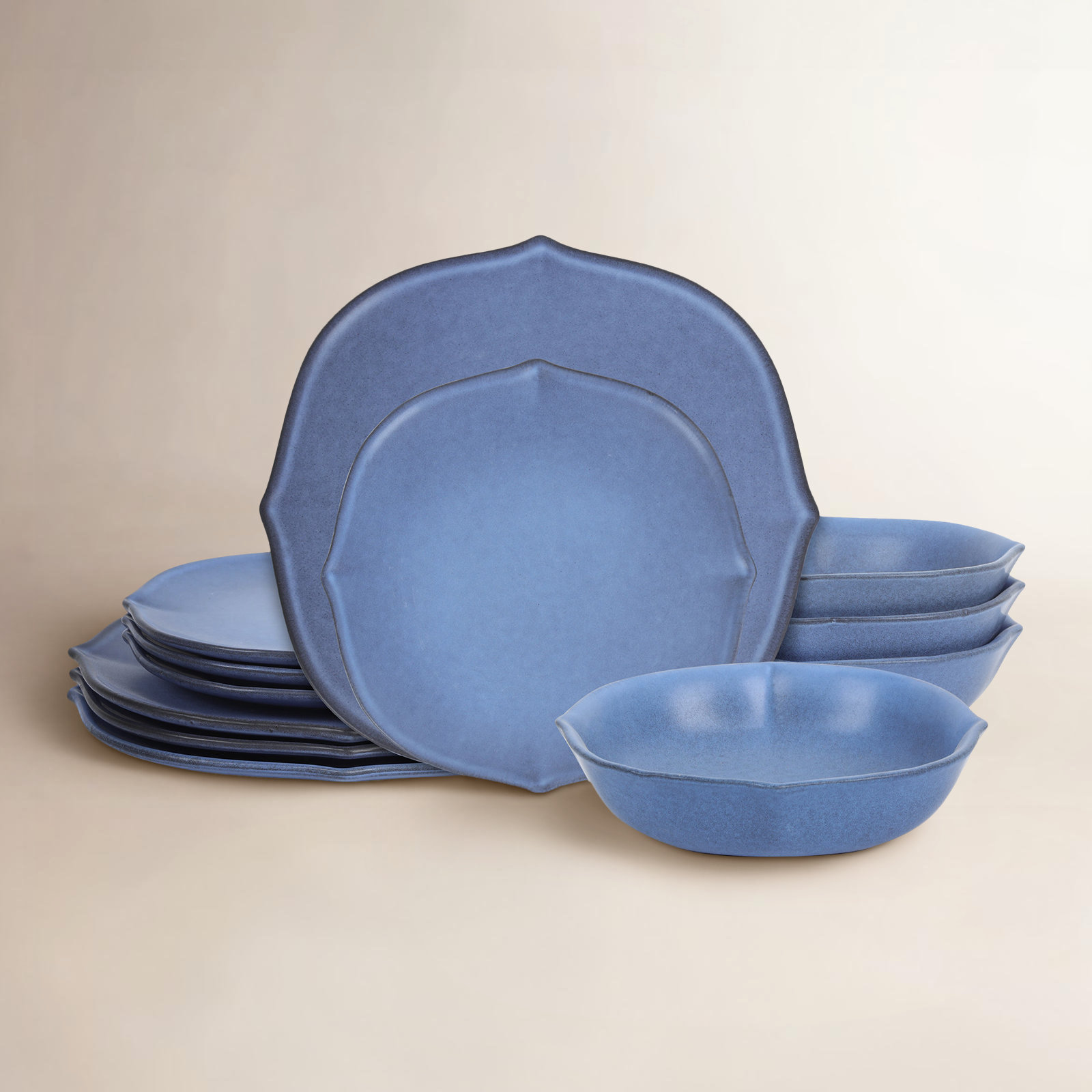 Baskerville Stoneware Dinnerware Set, Blue