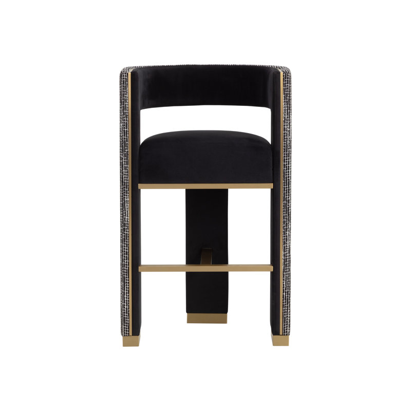 Upholstered Bar Stool with Metal Frame, 30