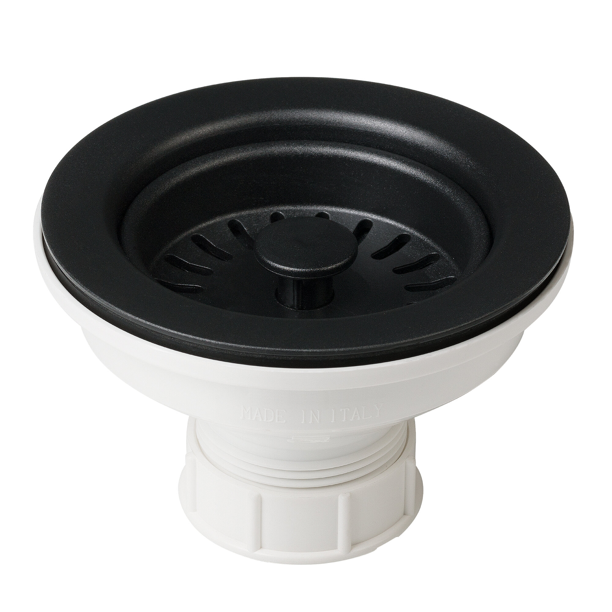 Kitchen Sink Basket Strainer for 3.5-Inch Drain Openings, Matte Black