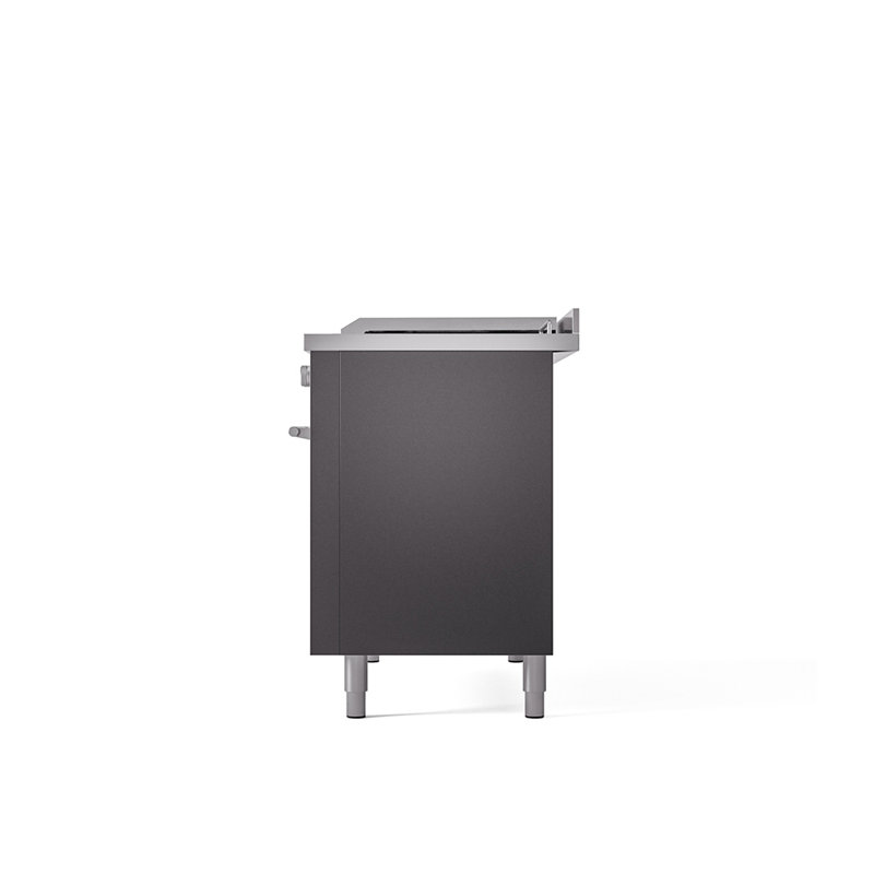 ILVE ProfessionalPlus II 48 Dual Fuel Range, knobs, Graphite Matte, Natural Gas