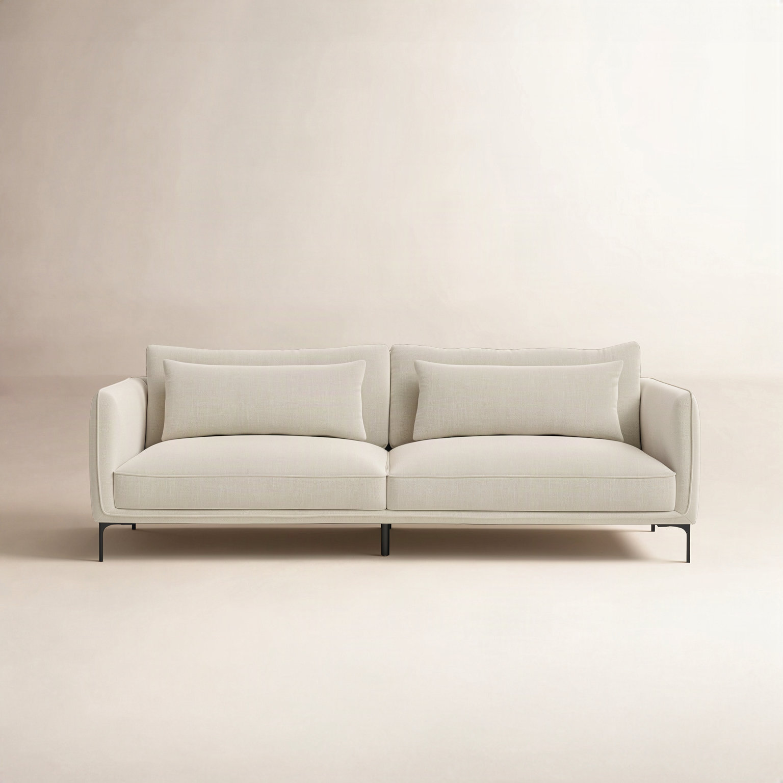 Rae 84'' Upholstered Sofa, Effie Linen Performance Linen