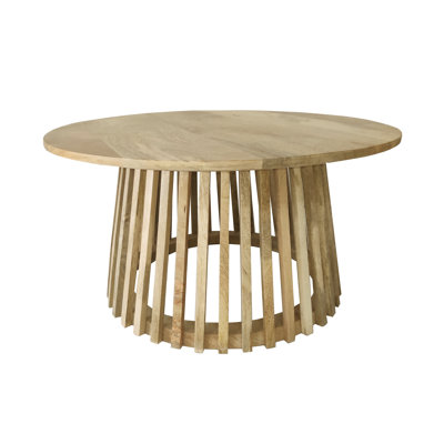 Crowell Solid Wood Pedestal Coffee Table