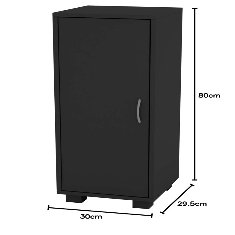 Quintashia Freestanding Linen Cabinet, Black