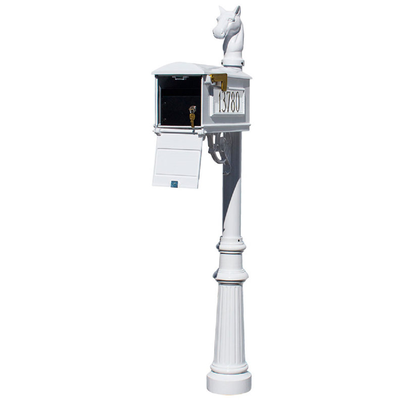Lewiston Aluminum Post Mounted Mailbox, Yes