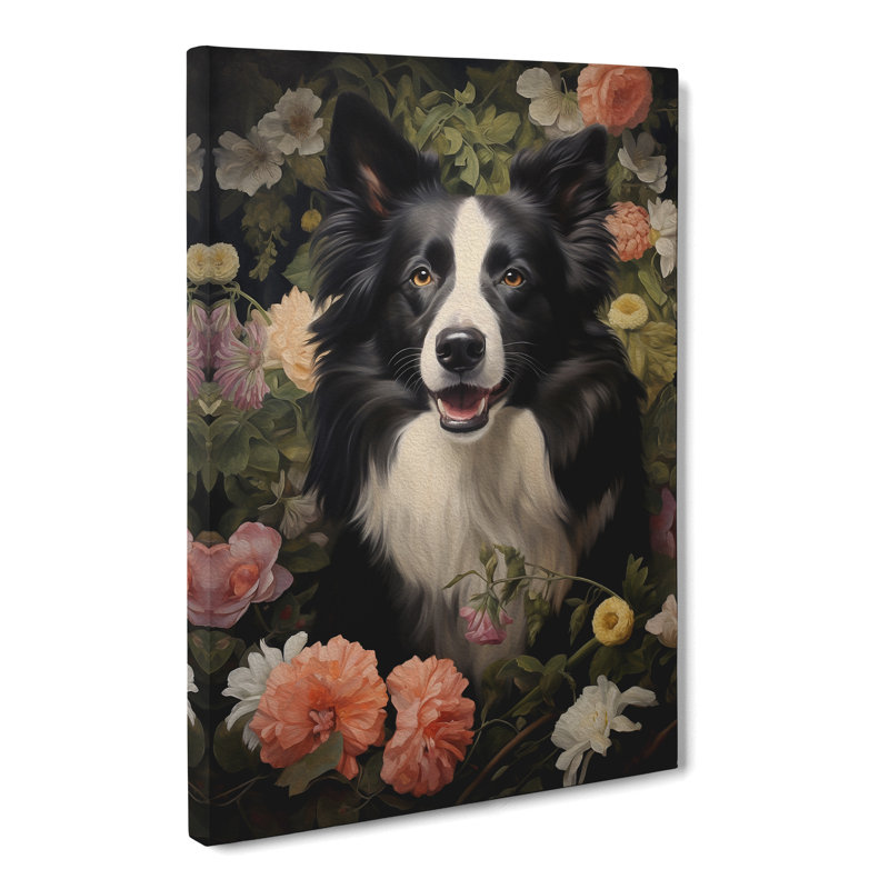 Border Collie Classicism - Wrapped Canvas, 50cm H x 35cm W x 3cm D