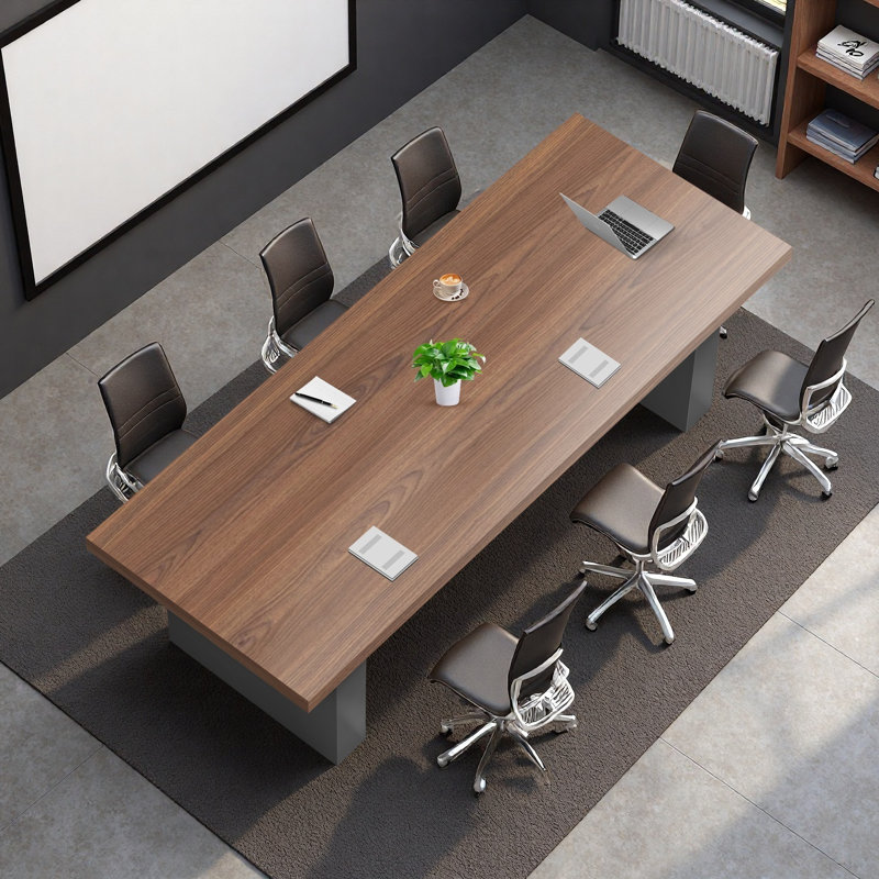 Table de conférence moderne en bois massif, H 29,53 po x L 94,5 po x l 35,43 po
