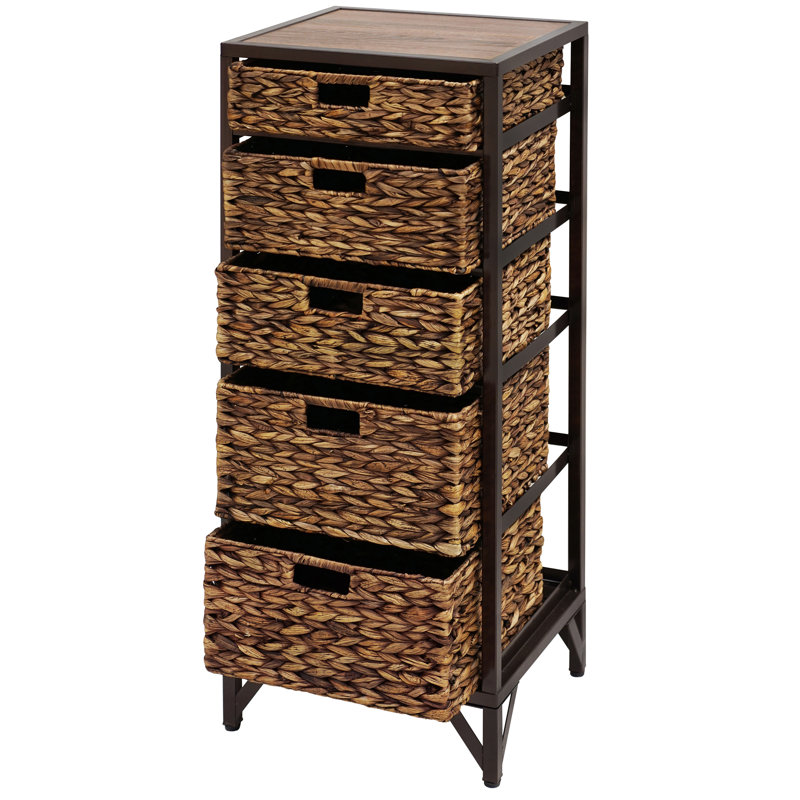 Commode pour femme à 5 tiroirs l 15 po Knowle, Noyer