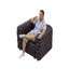 Ensemble de canapé moderne 77 po, canapé modulaire rembourré en similicuir 2 places avec conception touffetée à la main pure, 2 repose-pieds et 2 coussins, combinaison multiple pour le salon