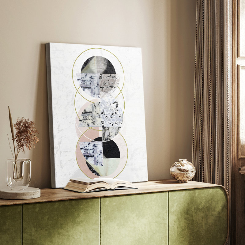Inner Circles II -Custom Wrapped Gallery Cavas, 18" H x 12" W