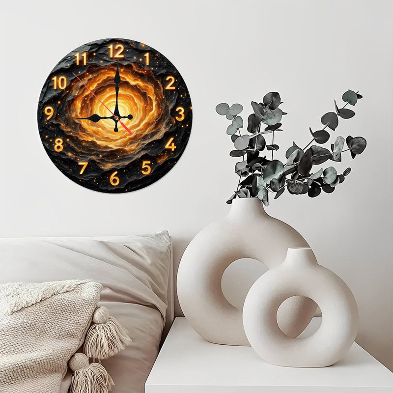 horloge spirale cosmique, conception galaxie ardente
