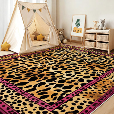  Tapis moderne de 6 x 9 pi avec tapis antidérapant et envers en caoutchouc antidérapant pour la maison