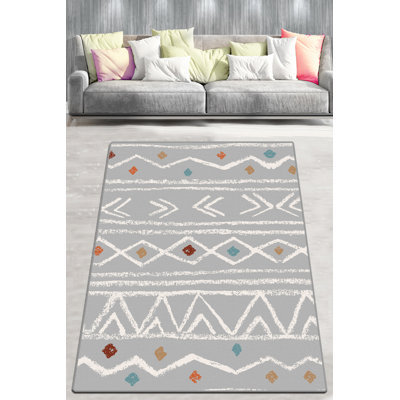 Tapis antibactérien 100% polyester 5,0 po x 7,5 pi, hauteur de poils de 0,4 po | Dessous antidérapant, lavable à la machine, durable et facile d'entretien | Parfait pour le salon, la chambre à coucher et les aires de jeux pour enfants