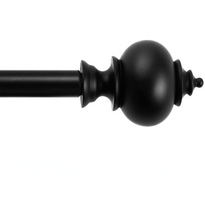 Adjustable 48-84 Inch Decorative Window Rod, 3/4 Inch Metal Tube For Curtains, Drapes & Blackout Panels, Easy Installation, Elegant Finials