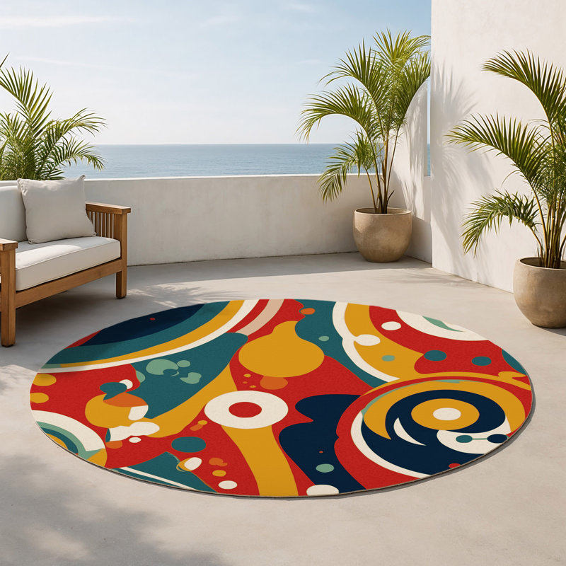 Tapis intérieur et extérieur Spiried Stomp, Rond 5 pi