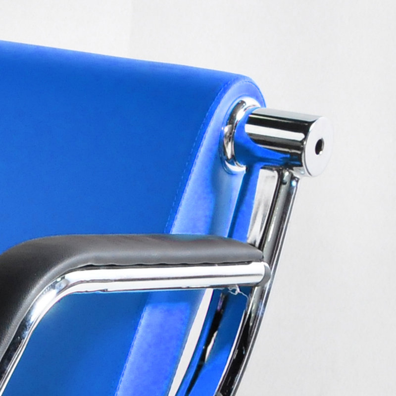 Ensemble de mobilier de salon moderne 3 pièces - Canapé 3 places en tissu bleu et noir + 2 fauteuils d'appoint avec structure en métal, pour la maison et le bureau