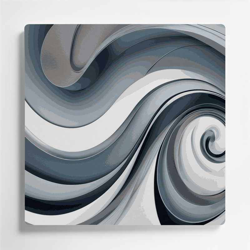 Art mural gris Biomorphic Abstraction 91, H 12 po x l 12 po