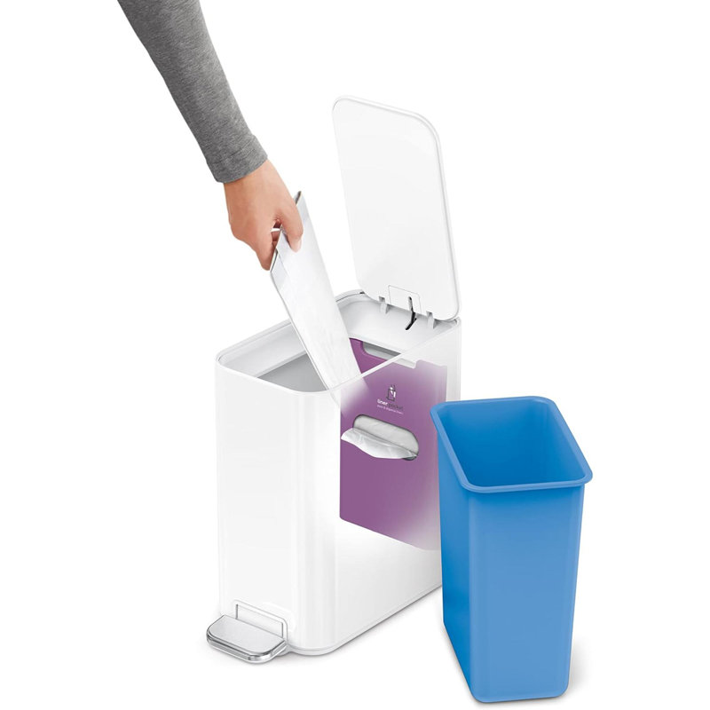 Bathroom Trash Can With Lid Stainless Steel Waste Basket 5 Litre  1.3 Gallon